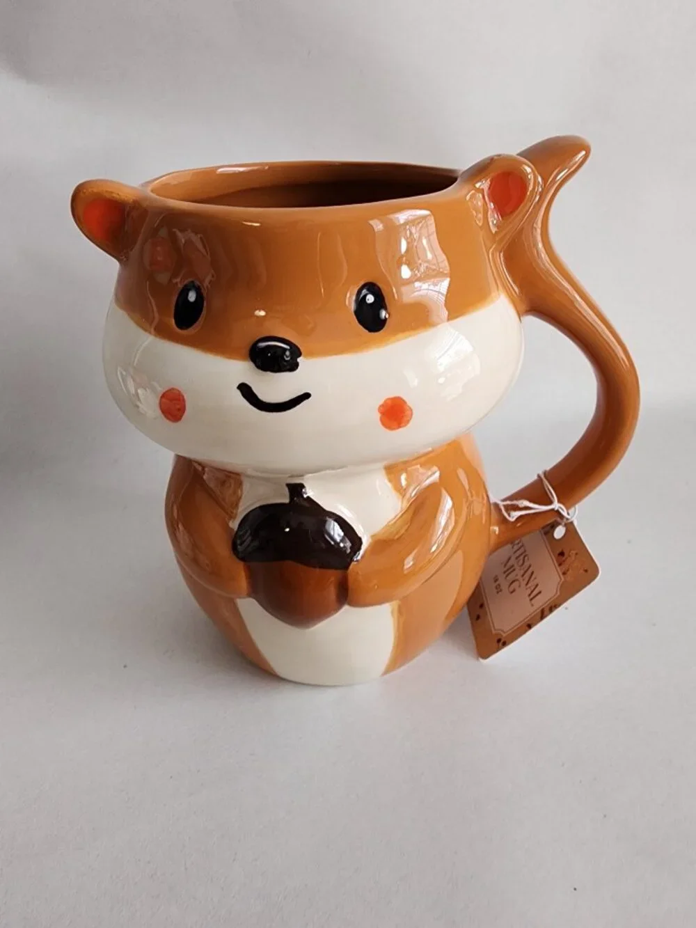 Sunday Morning Ceramics 3D Fox Artisanal Mug 18 oz New With Tag